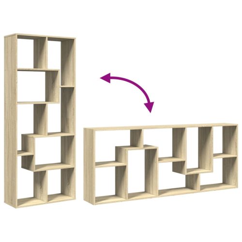  sonoma tölgy szerelt fa elválasztó könyvespolc 67x25x161,5 cm