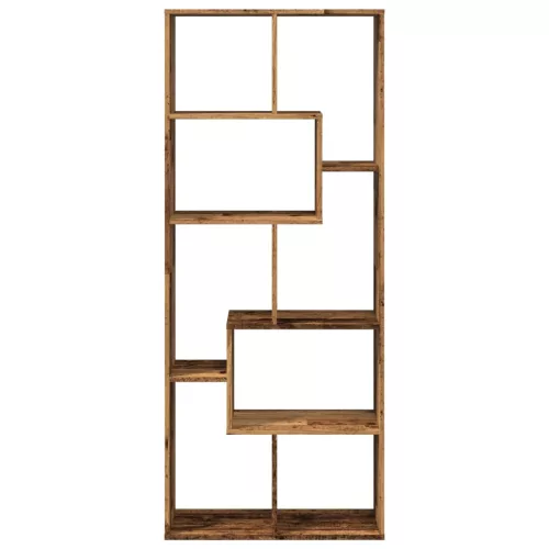  antik fa színű fa térelválasztó könyvespolc 67 x 25 x 161,5 cm