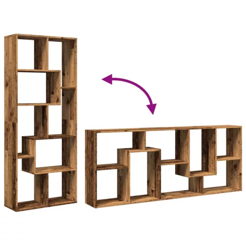  antik fa színű fa térelválasztó könyvespolc 67 x 25 x 161,5 cm