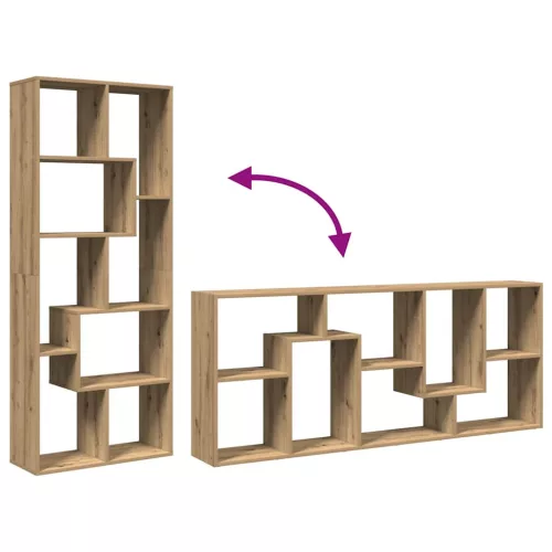  kézműves tölgy szerelt fa elválasztó könyvespolc 67x25x161,5 cm