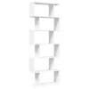  6 szintes fehér szerelt fa elválasztó könyvespolc 70x24x193 cm