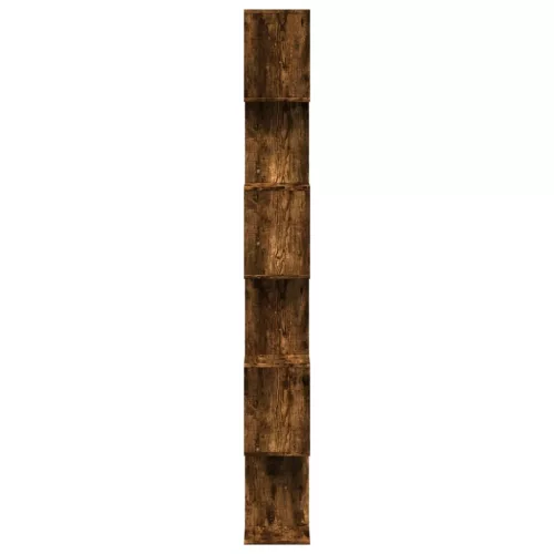  6 szintes füstös tölgy fa elválasztó könyvespolc 70x24x193 cm