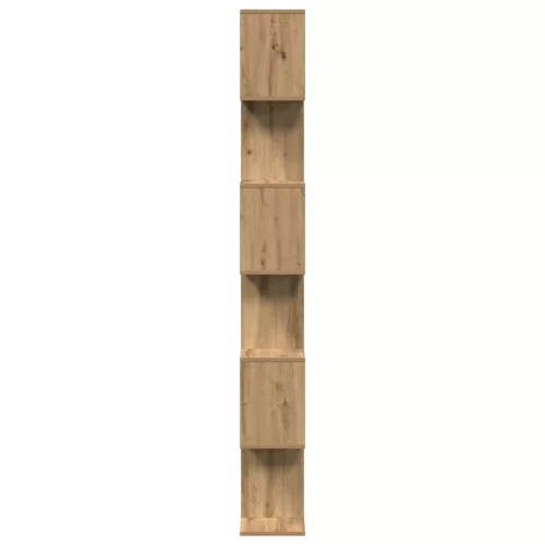  6 szintes kézműves tölgy fa elválasztó könyvespolc 70x24x193 cm