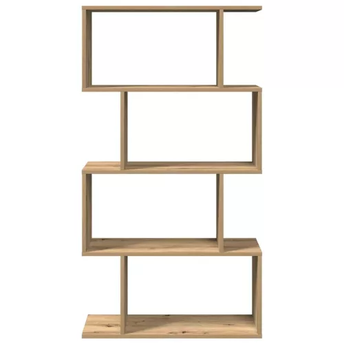  4 szintes kézműves tölgy fa elválasztó könyvespolc 70x24x129 cm