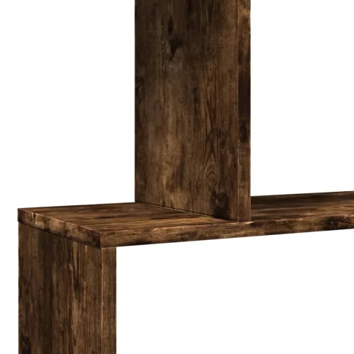  3 szintes füstös tölgy fa elválasztó könyvespolc 70x24x97 cm