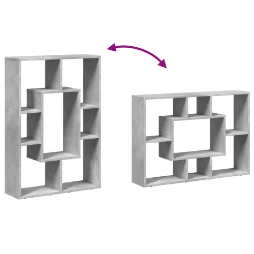  betonszürke szerelt fa könyvespolc 63 x 20 x 90 cm