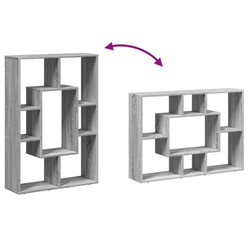  szürke sonoma színű szerelt fa könyvespolc 63 x 20 x 90 cm