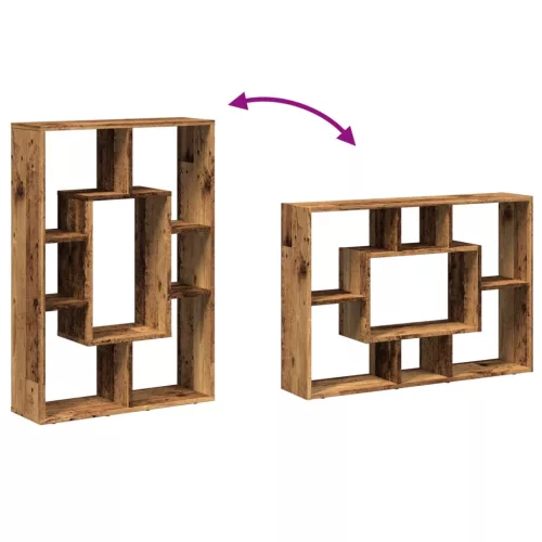  antik fa színű szerelt fa könyvespolc 63 x 20 x 90 cm