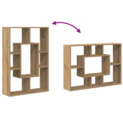  kézműves tölgy színű szerelt fa könyvespolc 63 x 20 x 90 cm