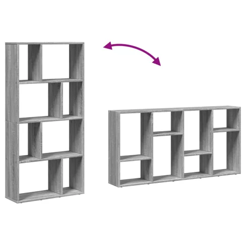  szürke sonoma színű szerelt fa könyvespolc 60 x 20 x 120 cm