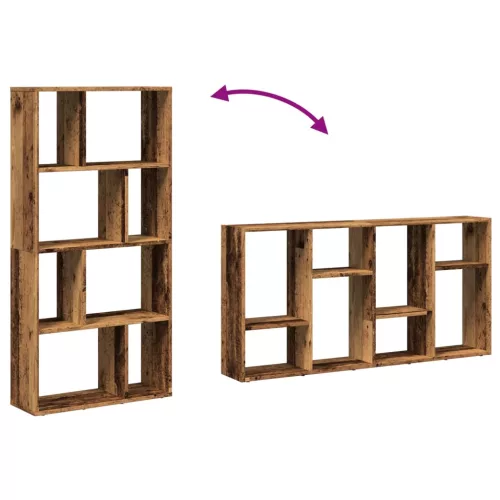  antik fa színű szerelt fa könyvespolc 60 x 20 x 120 cm