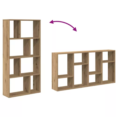  kézműves tölgy színű szerelt fa könyvespolc 60 x 20 x 120 cm