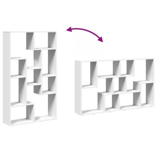  fehér szerelt fa könyvespolc 72 x 20 x 120 cm