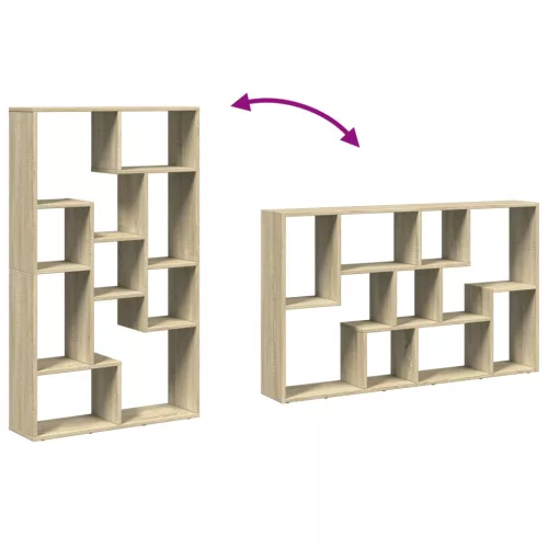  sonoma tölgy színű szerelt fa könyvespolc 72 x 20 x 120 cm