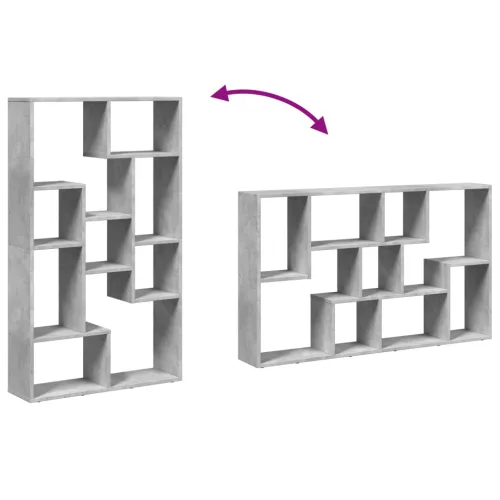  betonszürke szerelt fa könyvespolc 72 x 20 x 120 cm