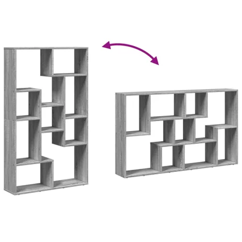  szürke sonoma színű szerelt fa könyvespolc 72 x 20 x 120 cm