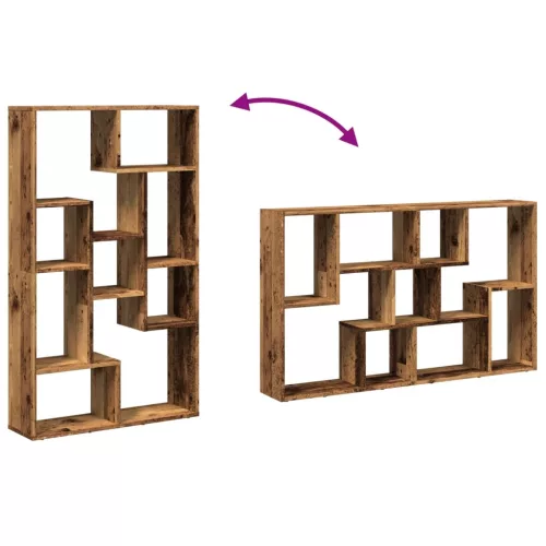  antik fa színű szerelt fa könyvszekrény 72 x 20 x 120 cm