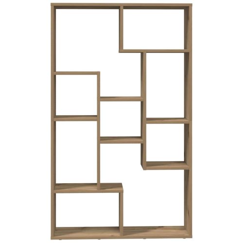  kézműves tölgy színű szerelt fa könyvespolc 72 x 20 x 120 cm