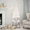  fehér tömör fenyőfa karácsonyfa-dekoráció 120 cm