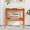  Konzolasztal polcokkal Viaszbarna 80 x 40 x 75 cm Tömör fenyőfa
