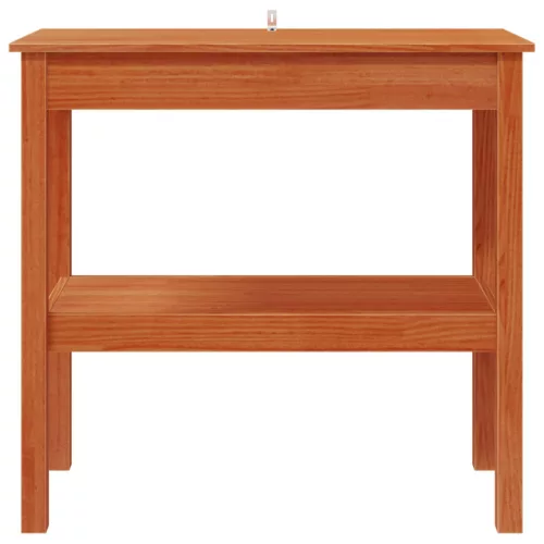  Konzolasztal polcokkal Viaszbarna 80 x 40 x 75 cm Tömör fenyőfa