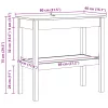  Konzolasztal polcokkal Viaszbarna 80 x 40 x 75 cm Tömör fenyőfa