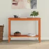  Konzolasztal polcokkal Viaszbarna 110 x 40 x 80 cm Tömör fenyő