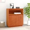  Széf polcokkal tárolóval ajtóval Viaszbarna 70 x 34 x 80 cm Tömör fenyőfa
