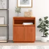  Széf polcokkal tárolóval ajtóval Viaszbarna 70 x 34 x 80 cm Tömör fenyőfa