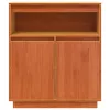  Széf polcokkal tárolóval ajtóval Viaszbarna 70 x 34 x 80 cm Tömör fenyőfa