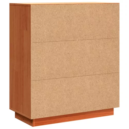  Széf polcokkal tárolóval ajtóval Viaszbarna 70 x 34 x 80 cm Tömör fenyőfa