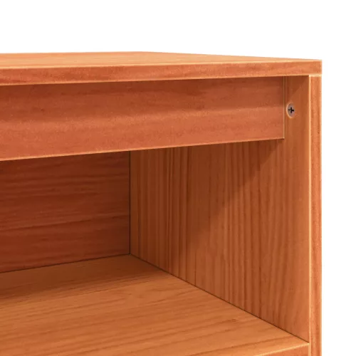  Széf polcokkal tárolóval ajtóval Viaszbarna 70 x 34 x 80 cm Tömör fenyőfa