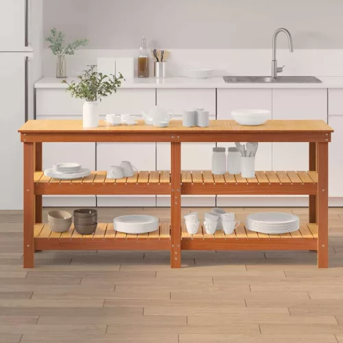  Munkapad Faggyú barna 181.5 x 50 x 80 cm Tömör fenyőfa