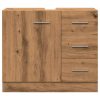  kézműves tölgy színű szerelt fa mosdószekrény 63 x 30 x 54 cm