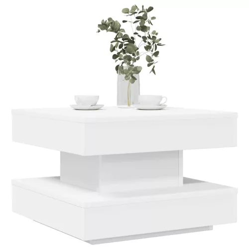  fehér dohányzóasztal 360 fokban forgatható 50x50x34,5 cm
