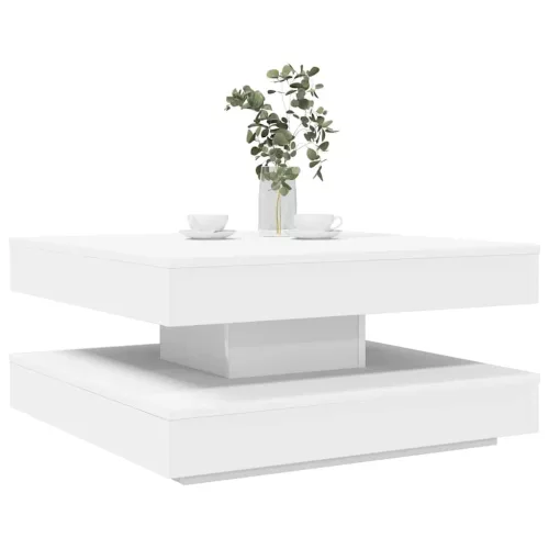  fehér dohányzóasztal 360 fokban forgatható 70x70x34,5 cm