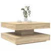  sonoma tölgy dohányzóasztal 360 fokban forgatható 70x70x34,5 cm
