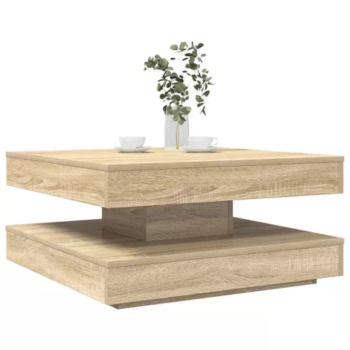  sonoma tölgy dohányzóasztal 360 fokban forgatható 70x70x34,5 cm