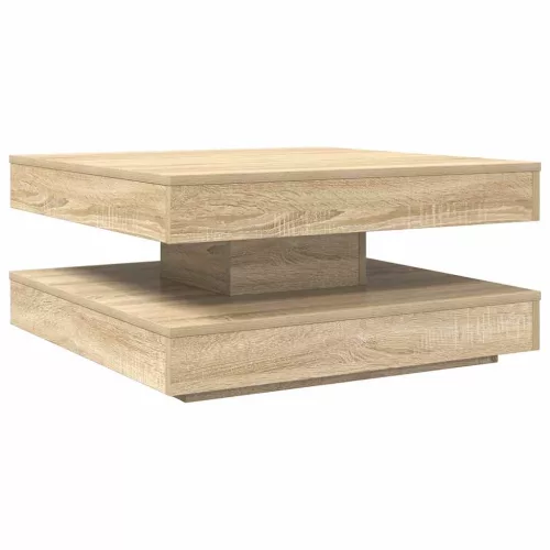  sonoma tölgy dohányzóasztal 360 fokban forgatható 70x70x34,5 cm