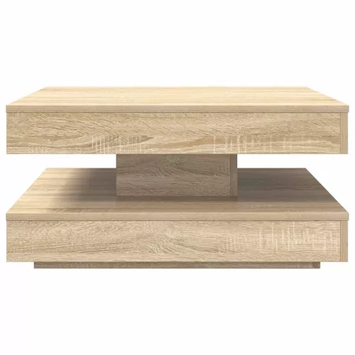  sonoma tölgy dohányzóasztal 360 fokban forgatható 70x70x34,5 cm