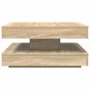  sonoma tölgy dohányzóasztal 360 fokban forgatható 70x70x34,5 cm