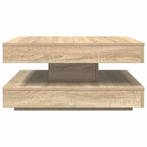  sonoma tölgy dohányzóasztal 360 fokban forgatható 70x70x34,5 cm