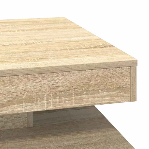  sonoma tölgy dohányzóasztal 360 fokban forgatható 70x70x34,5 cm