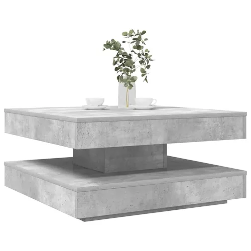  betonszürke dohányzóasztal 360 fokban forgatható 70x70x34,5 cm