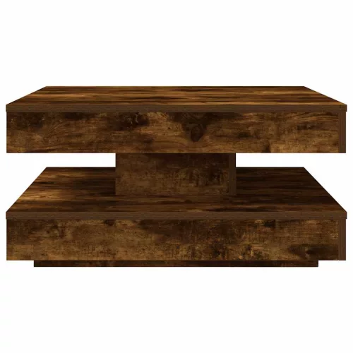  füstös tölgy dohányzóasztal 360 fokban forgatható 70x70x34,5 cm