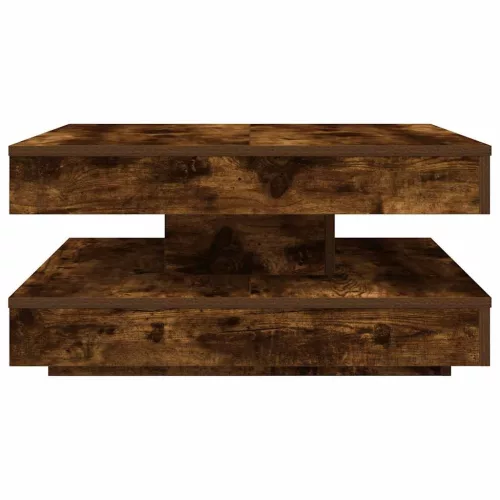  füstös tölgy dohányzóasztal 360 fokban forgatható 70x70x34,5 cm