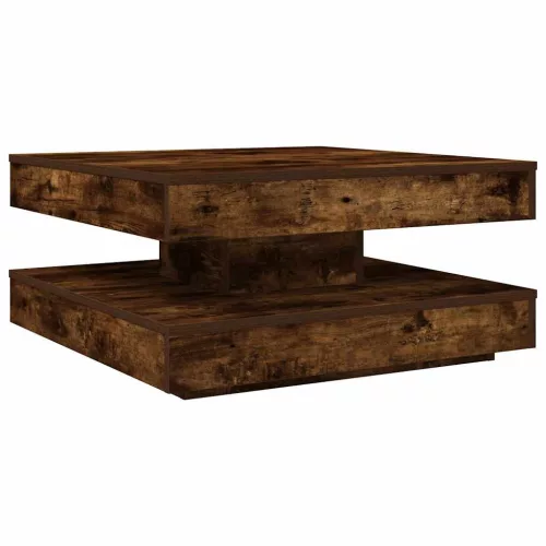 füstös tölgy dohányzóasztal 360 fokban forgatható 70x70x34,5 cm
