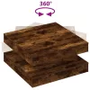  füstös tölgy dohányzóasztal 360 fokban forgatható 70x70x34,5 cm