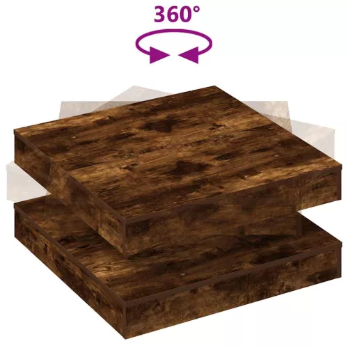  füstös tölgy dohányzóasztal 360 fokban forgatható 70x70x34,5 cm