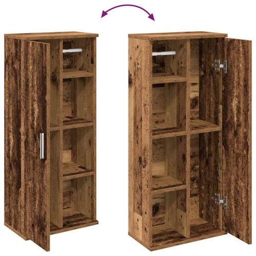  antik fa színű fürdőszobaszekrény tekercstartóval 39x22x90 cm